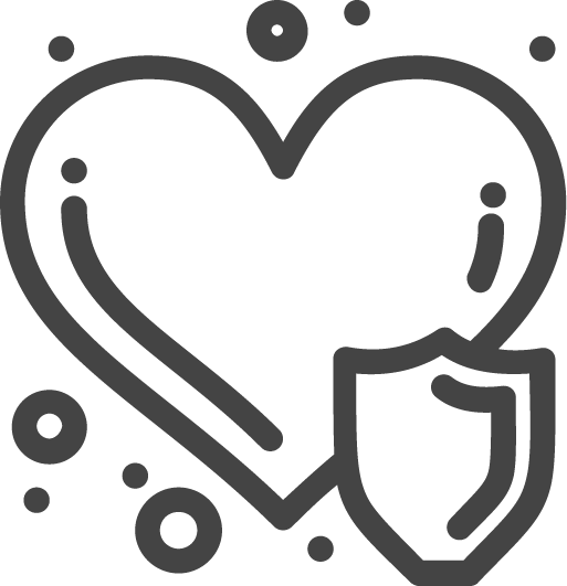 heart protected dark gray icon